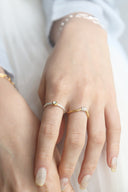 2tone gem ring / S