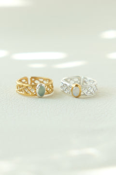 Mesh gem ring / サイズオーダー / シルバー