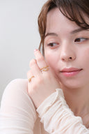 Moon chain frill ring / 2set