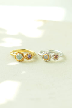 Flower stone ring / サイズオーダー / シルバー