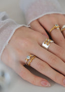 2set ring / crescent & scallop
