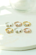 Flower stone ring
