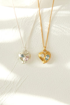 Heart gems Necklace / 受注生産 / シルバー