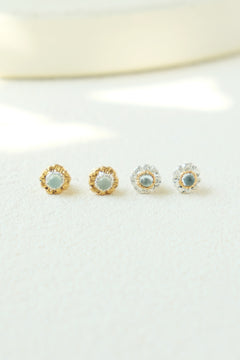 Flower 2tone gem pierce / 受注生産 / シルバー