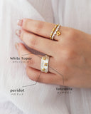 open flower ring (3stone) / emiru x momota