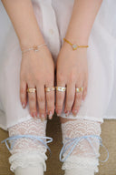 open flower ring (3stone) / emiru x momota