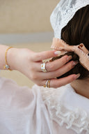 open flower ring (3stone) / emiru x momota