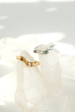 3gems wave ring / サイズオーダー / シルバー