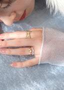2set ring / crescent & scallop