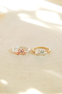 swan gem ring / 2tone