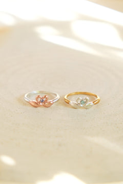 swan gem ring / 2tone / サイズオーダー / 白鳥(silver)