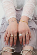 open flower ring (3stone) / emiru x momota
