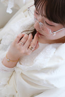 open flower ring (3stone) / emiru x momota