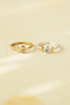 crescent gem ring / シルバー / サイズオーダー