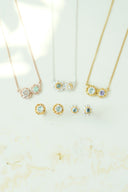 Flower 2tone gem pierce