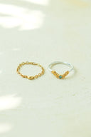 Moon chain frill ring / 2set
