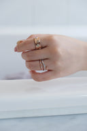 open flower ring (3stone) / emiru x momota