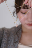 Heart ribbon necklace  / emiru  x momota