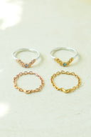 Moon chain frill ring / 2set