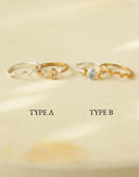 2set ring / crescent & scallop