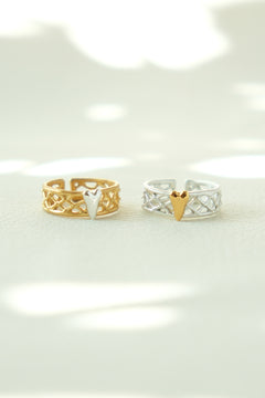 Mesh heart ring / サイズオーダー / シルバー