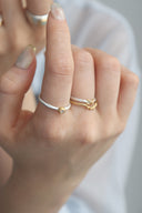 2tone gem ring / S