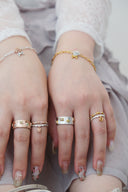 open flower ring (3stone) / emiru x momota