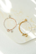 emiru x momota / Heart ribbon bracelet ( 3charm set )