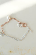 emiru x momota / Heart ribbon bracelet ( 3charm set )