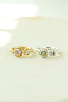 Flower stone ring / サイズオーダー / シルバー