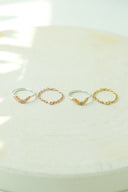 Moon chain frill ring / 2set