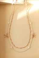 emiru  x momota / Ribbon pearl  necklace (2set) : ピンクゴールド
