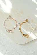 emiru x momota / Heart ribbon bracelet ( 3charm set )