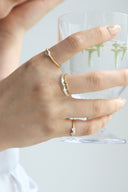 2tone gem ring / S