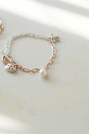 emiru x momota / Heart ribbon bracelet ( 3charm set )