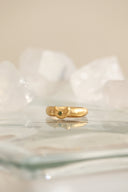 Crescent gem ring
