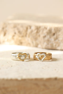 Buckle heart ring / サイズオーダー / シルバー