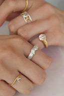 Crescent gem ring