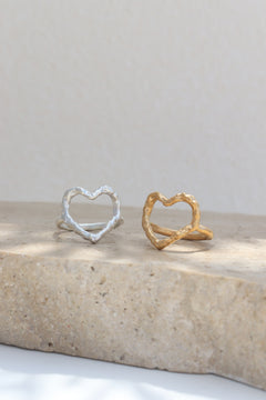 Melt heart ring / サイズオーダー / シルバー