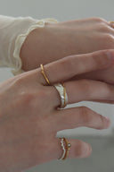 Scallop pearl ring / 2set