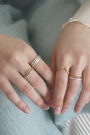 Scallop pearl ring / 2set