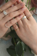 Scallop pearl ring / 2set