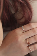 Scallop pearl ring / 2set