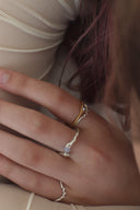 Scallop pearl ring / 2set