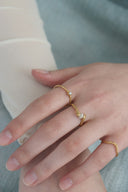 Scallop pearl ring / 2set