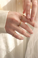 Scallop pearl ring / 2set