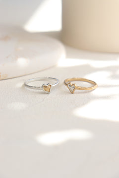 Jewel heart ring / サイズオーダー / シルバー