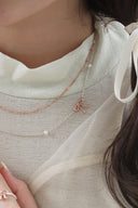 emiru  x momota / Ribbon pearl  necklace (2set) : ピンクゴールド