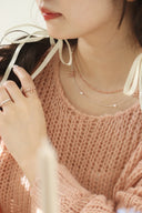 emiru  x momota / Ribbon pearl  necklace (2set) : ピンクゴールド