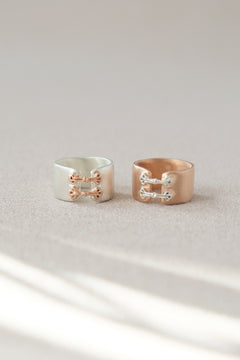 China button ring / サイズオーダー / シルバー